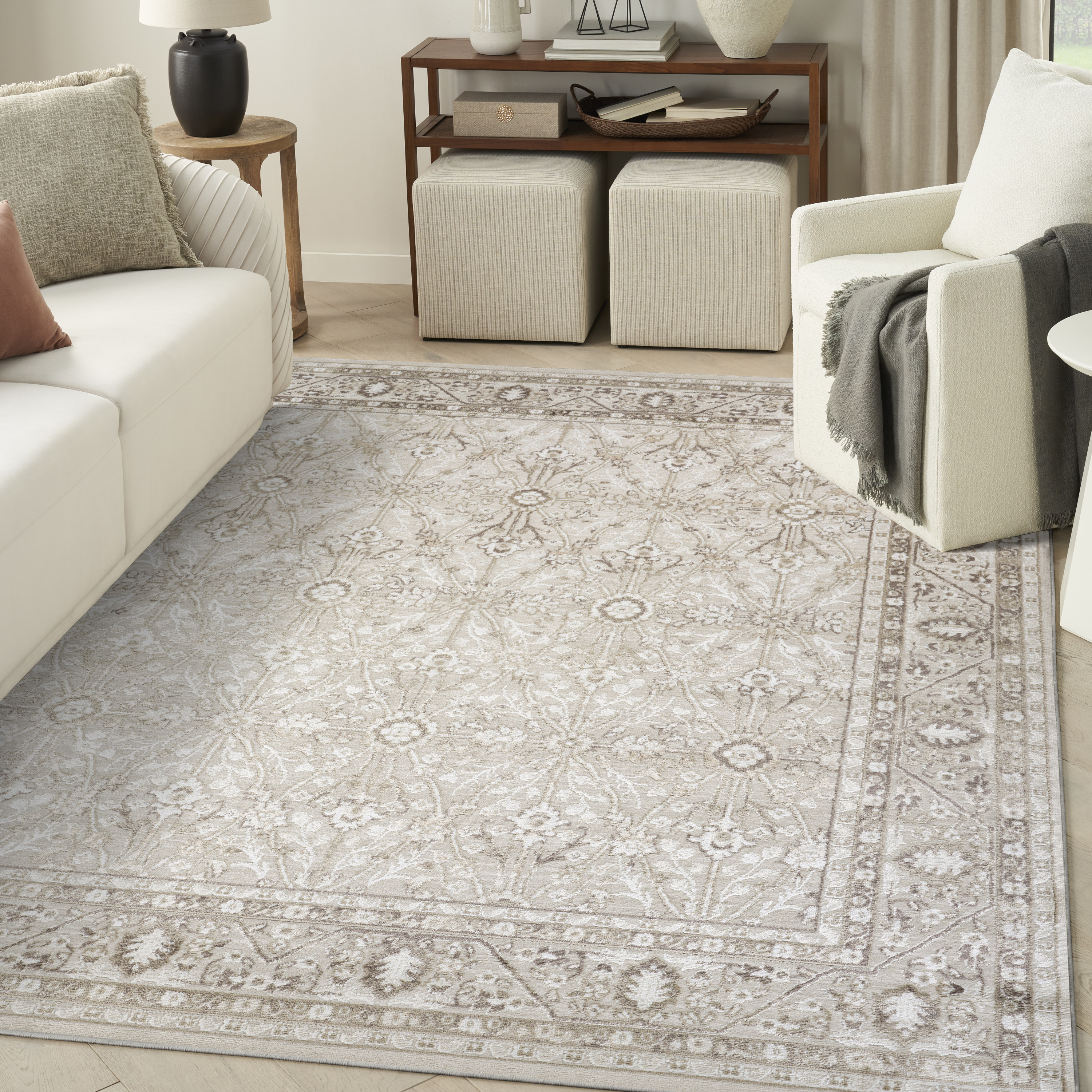 Nourison Dekor 7'10" x 9'10" Ivory Brown Vintage Indoor Rug