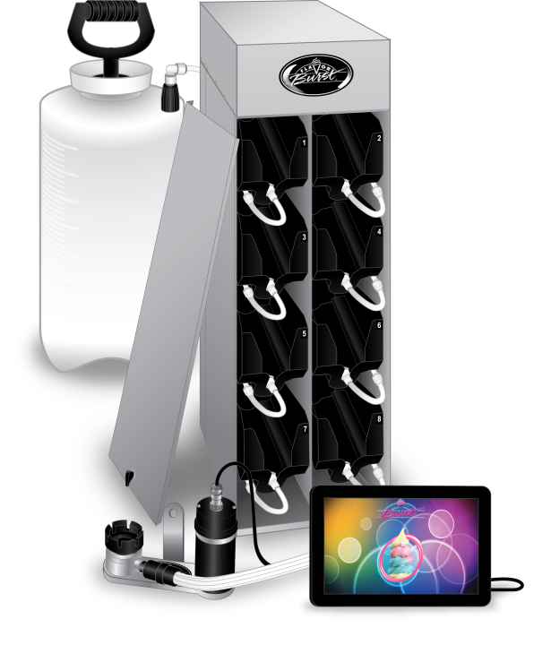 Eight-flavor blended Flavor Burst® soft-serve system