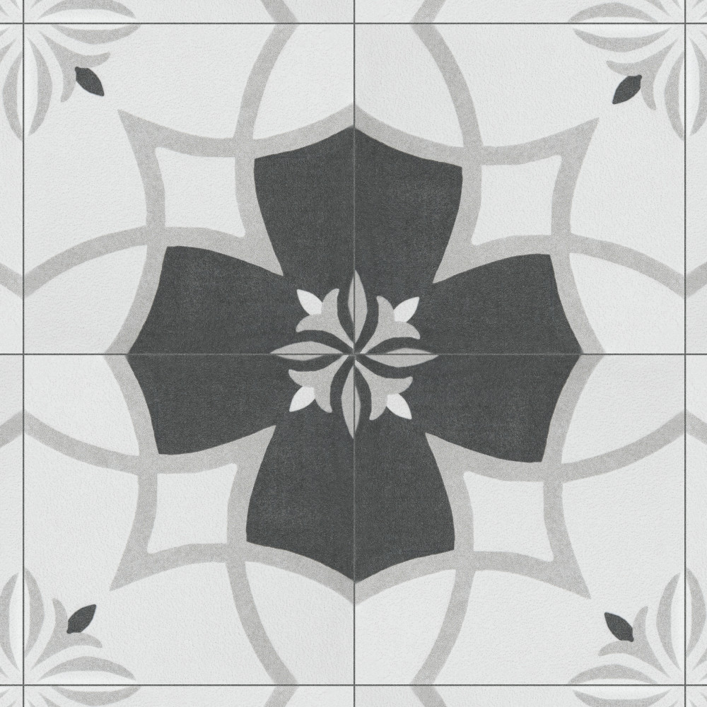 Twenties Mini Crest 3.88x3.88 Square Ceramic Floor and Wall Digital Pattern