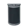 Rubbermaid Commercial, Enhance, Dual Stream, 11.5 gal, Metal, Gray/Black, Half Round, Receptacle