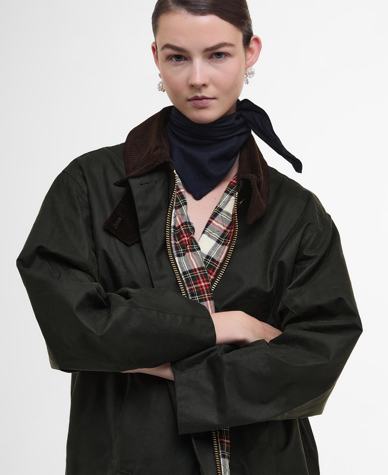 Barbour The Edit by Alexa Loren Oversized Waxed Jacket image number 4