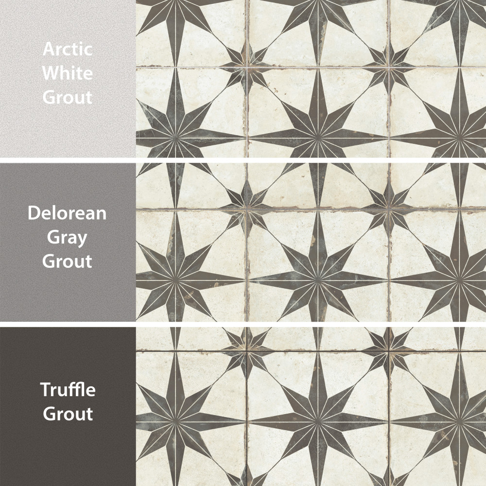 Kings Star Supernova Nero 17-3/4 in. x 17-3/4 in. Porcelain Floor and Wall Tile