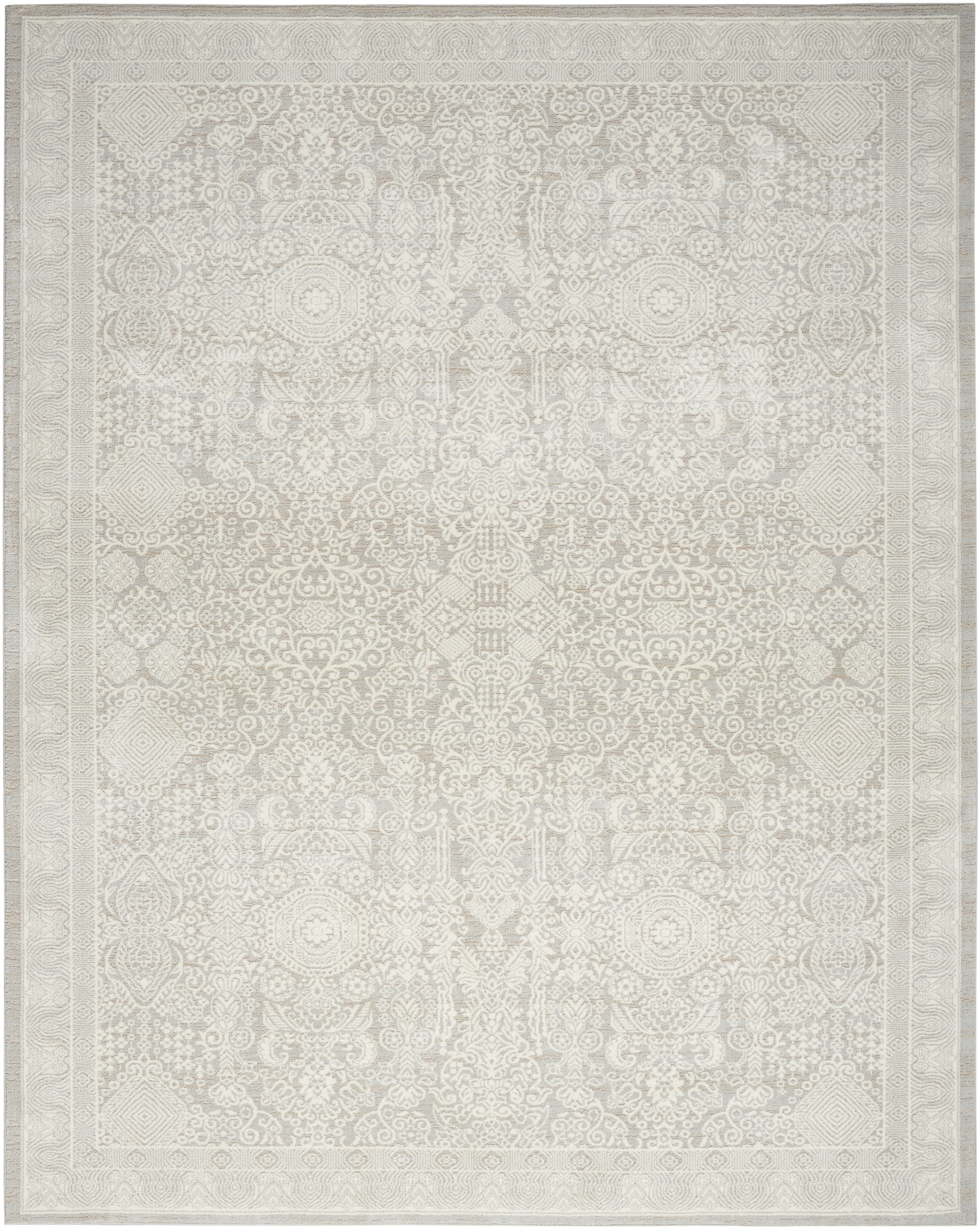 Nourison Eco Cycle 6' x 9' Silver Ivory Vintage Indoor Rug