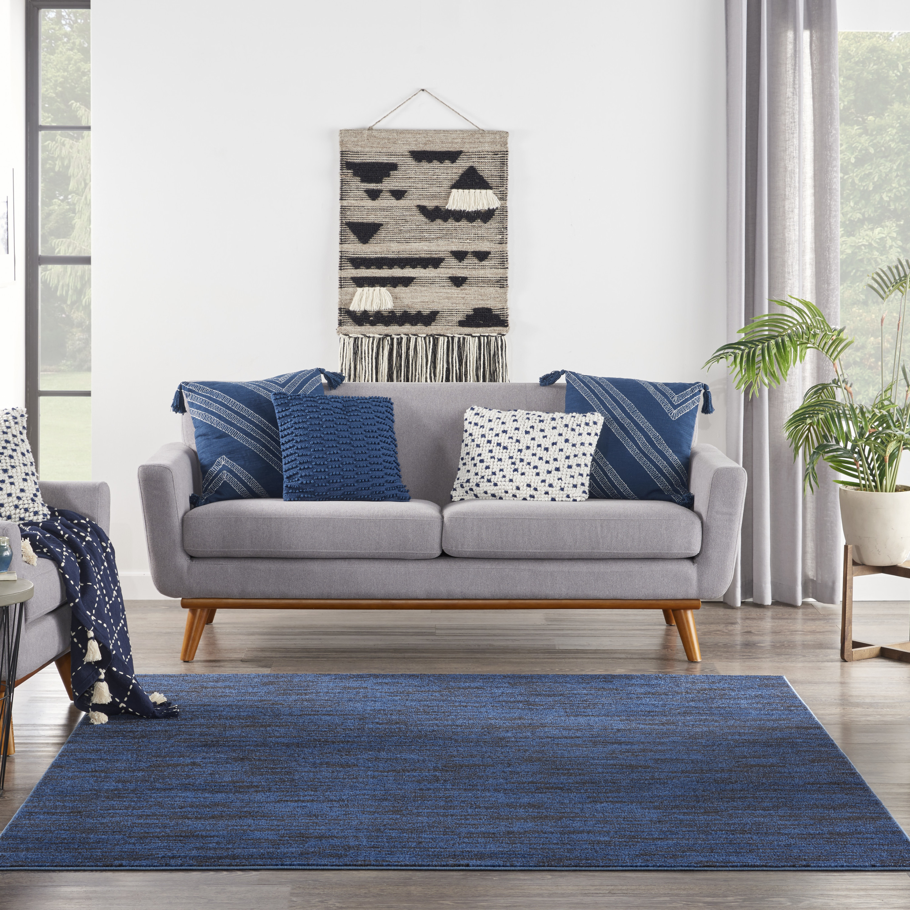 Nourison Nourison Essentials 7' x Square Midnight Blue Outdoor Rug