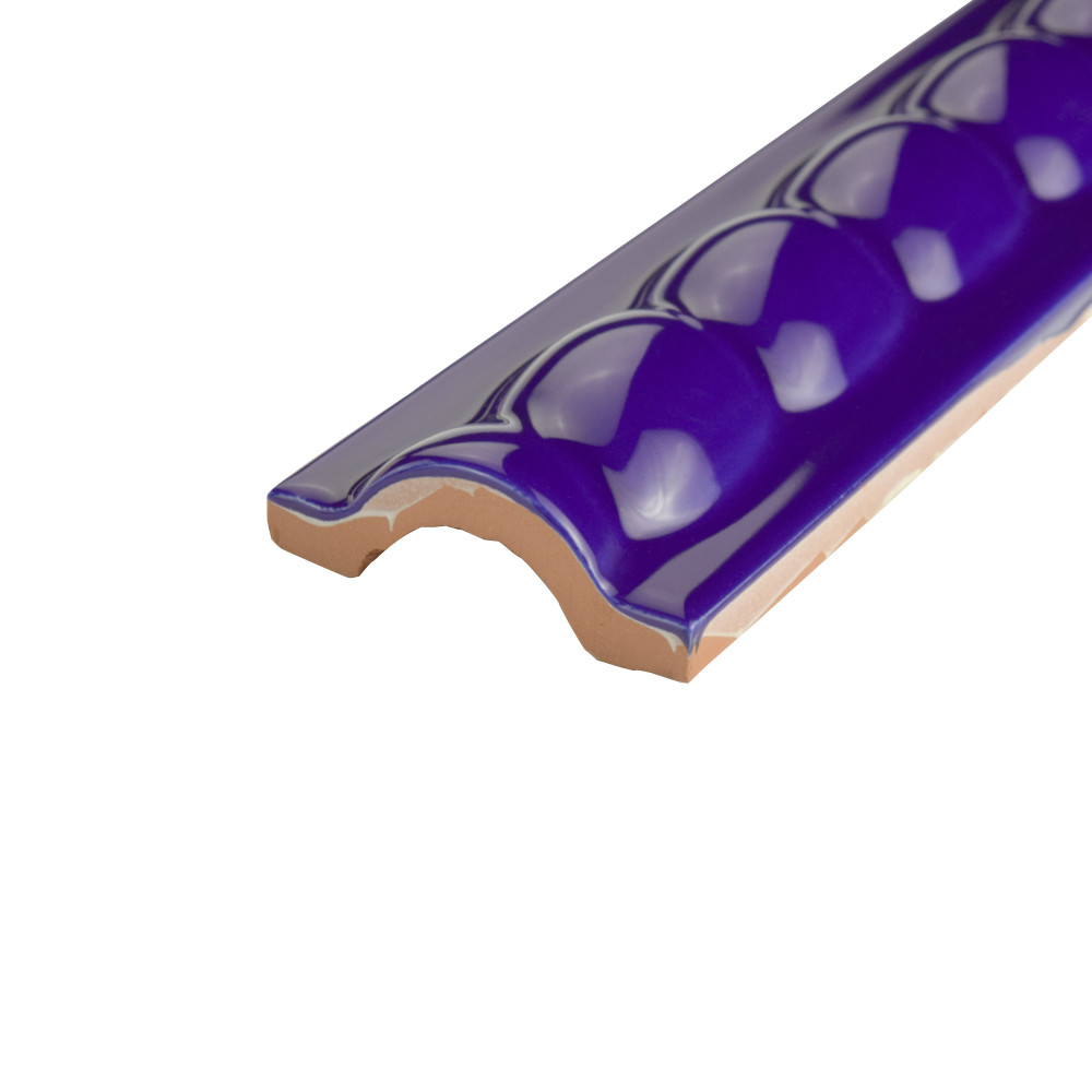 Trenza Grand Moldura Cobalto 2 in. x 7-7/8 in. Ceramic Wall Trim