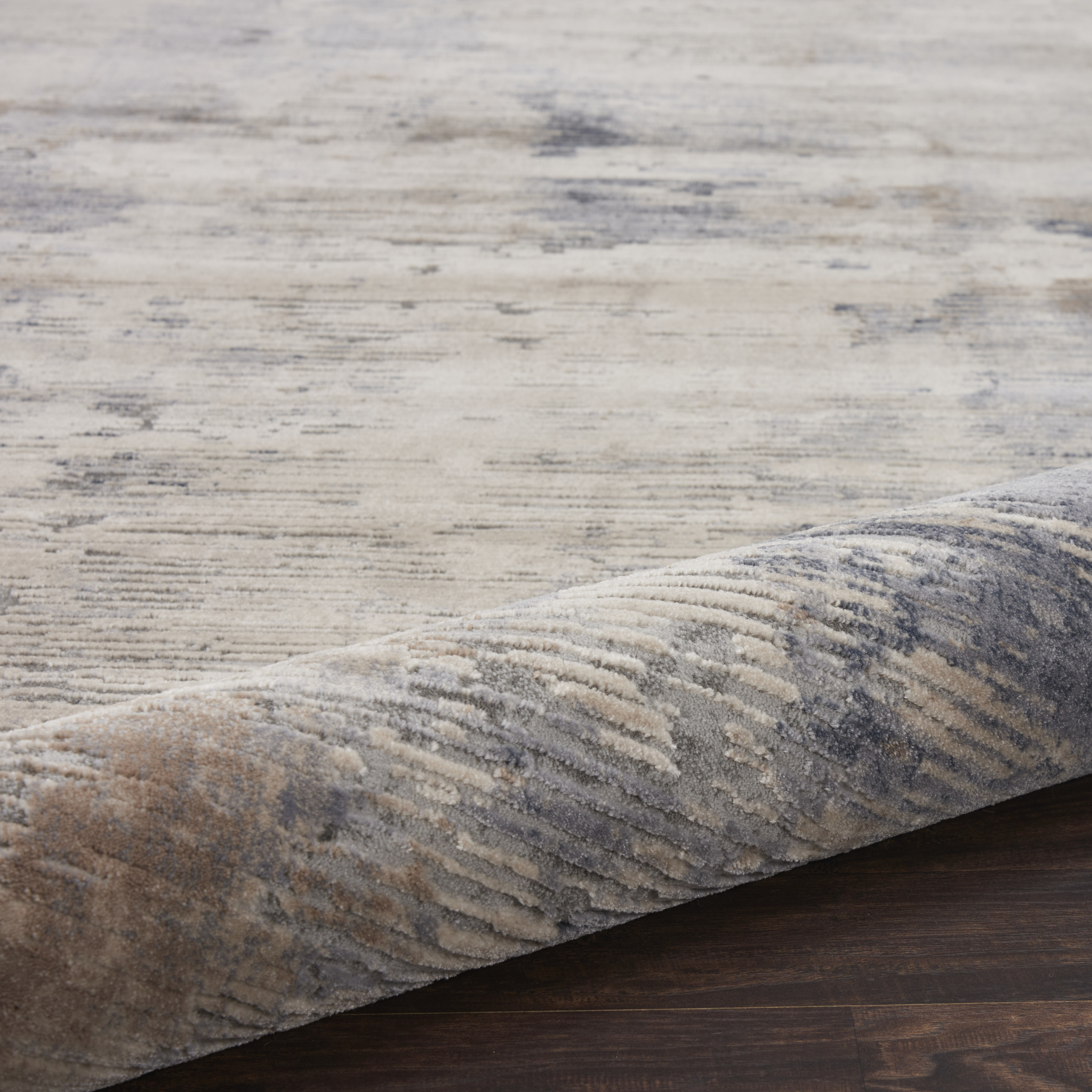 Nourison Rustic Textures 7’10” x Round Beige Grey Modern Indoor Rug