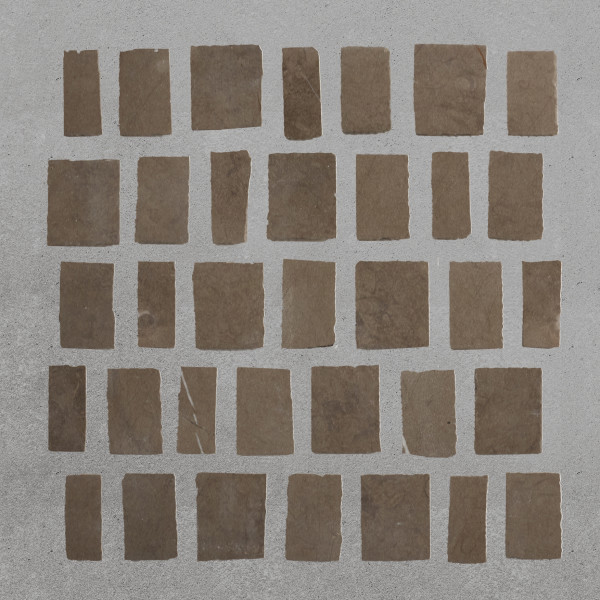 lapidary | rough cut mosaic sheet | cashmere grey (large joint) 