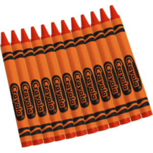 Single Color Bulk Crayons, Regular Size, Orange, 12 Count