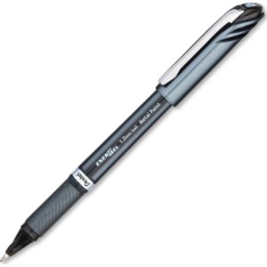 EnerGel NV Liquid Gel Pen, (1.0mm) Metal Tip, Bold Line Capped, Black Ink, 1DZ