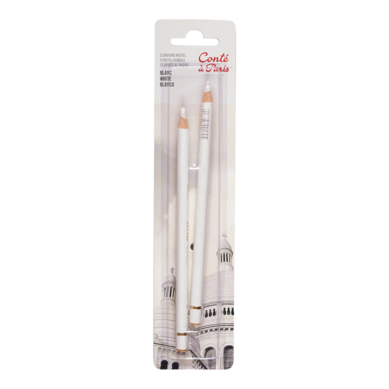 Pastel Pencils, White, Set of 2
