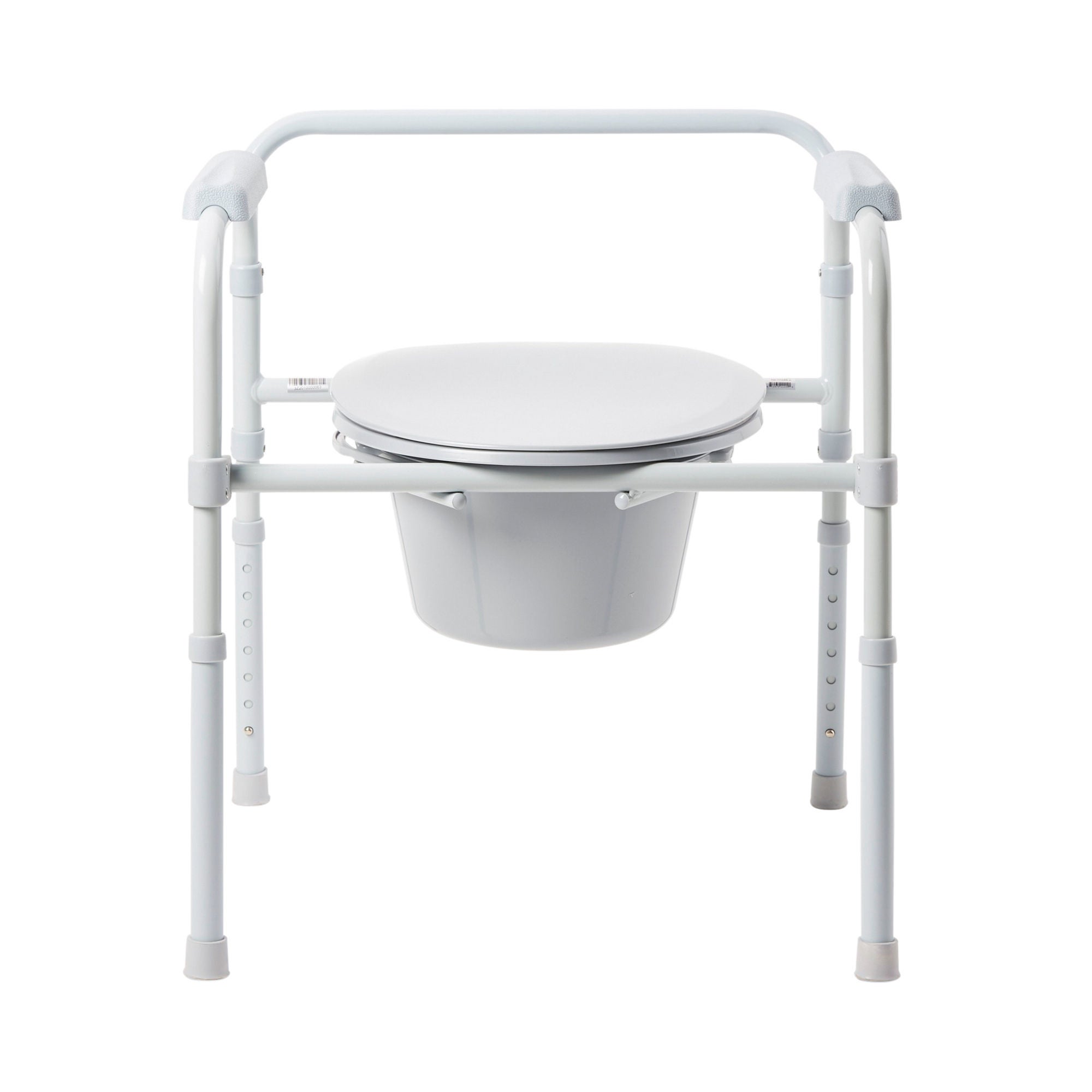 McKesson Folding Fixed Arm Steel Commode Chair, 15½ – 21¾ Inch