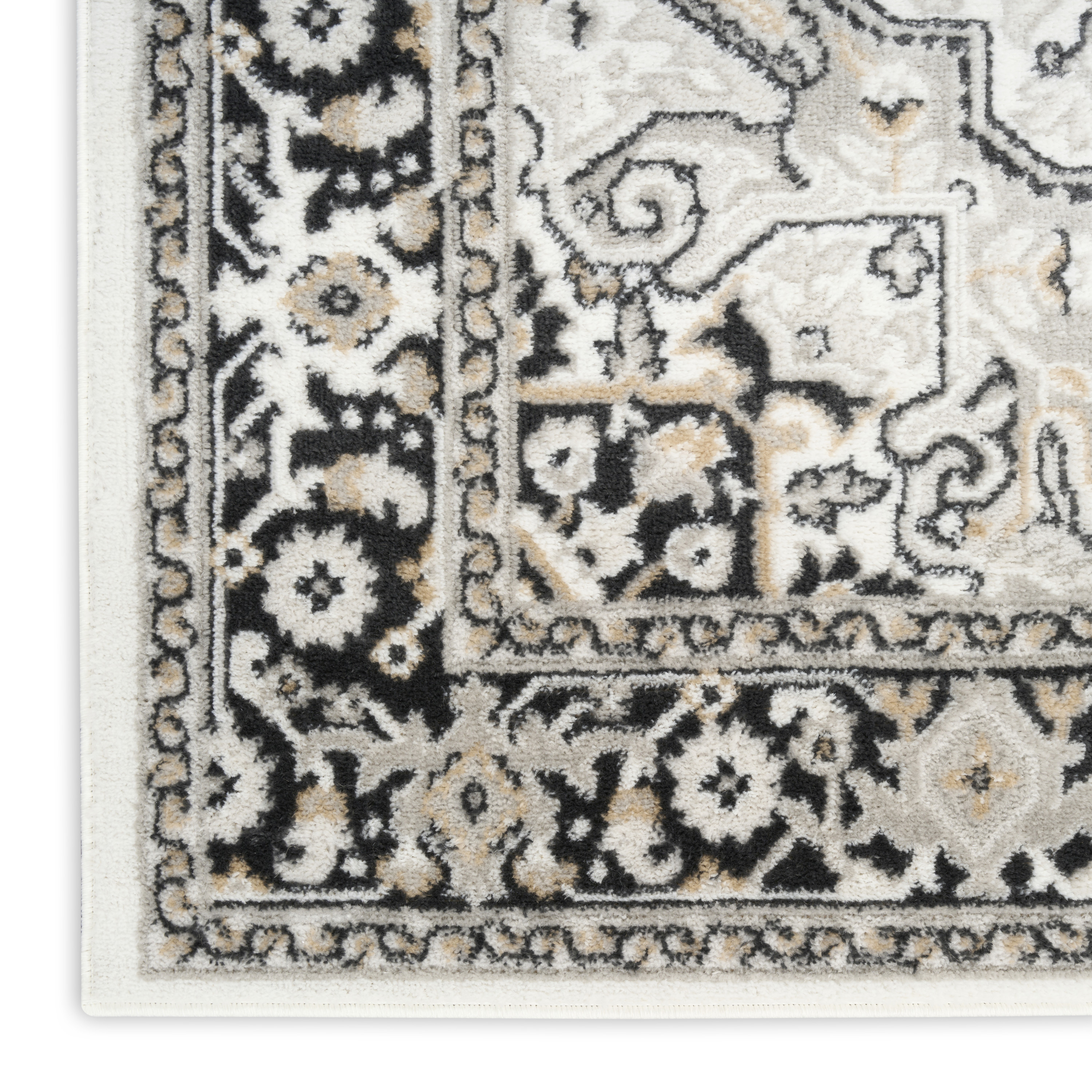 Nourison Dekor 7'10" x 9'10" Ivory Charcoal Vintage Indoor Rug