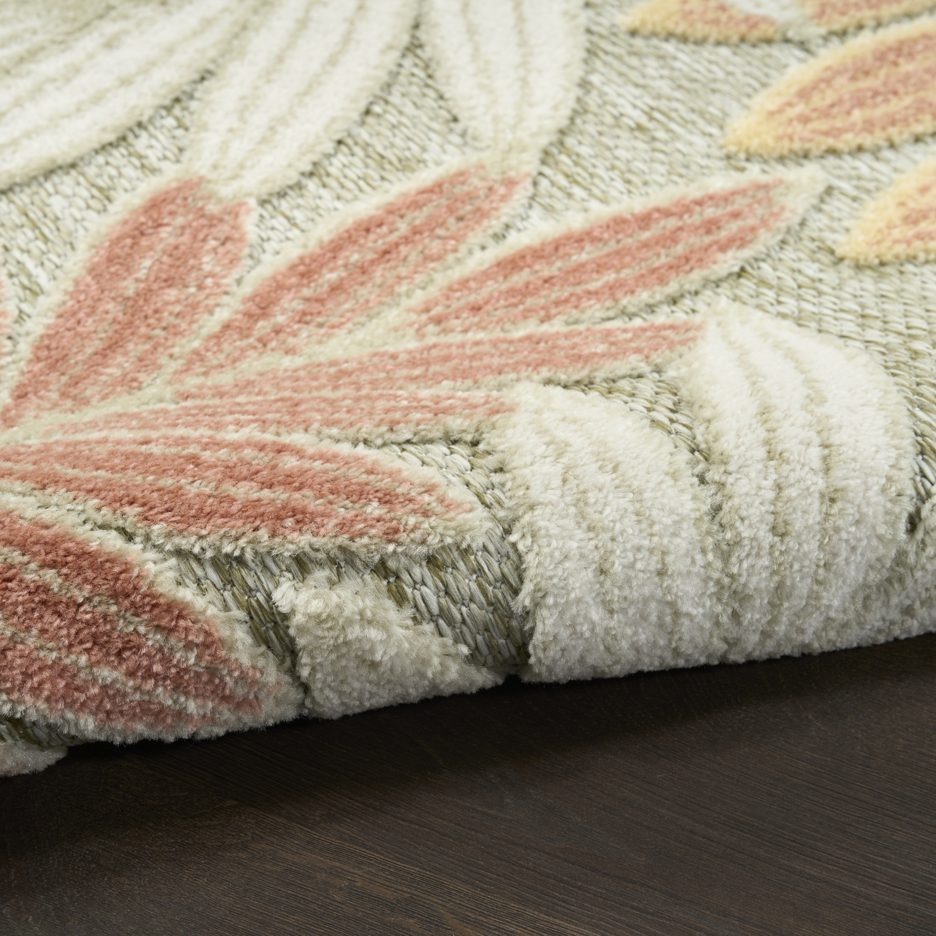 Nourison Aloha 3'6" x 5'6" Sage Rose Modern Rug