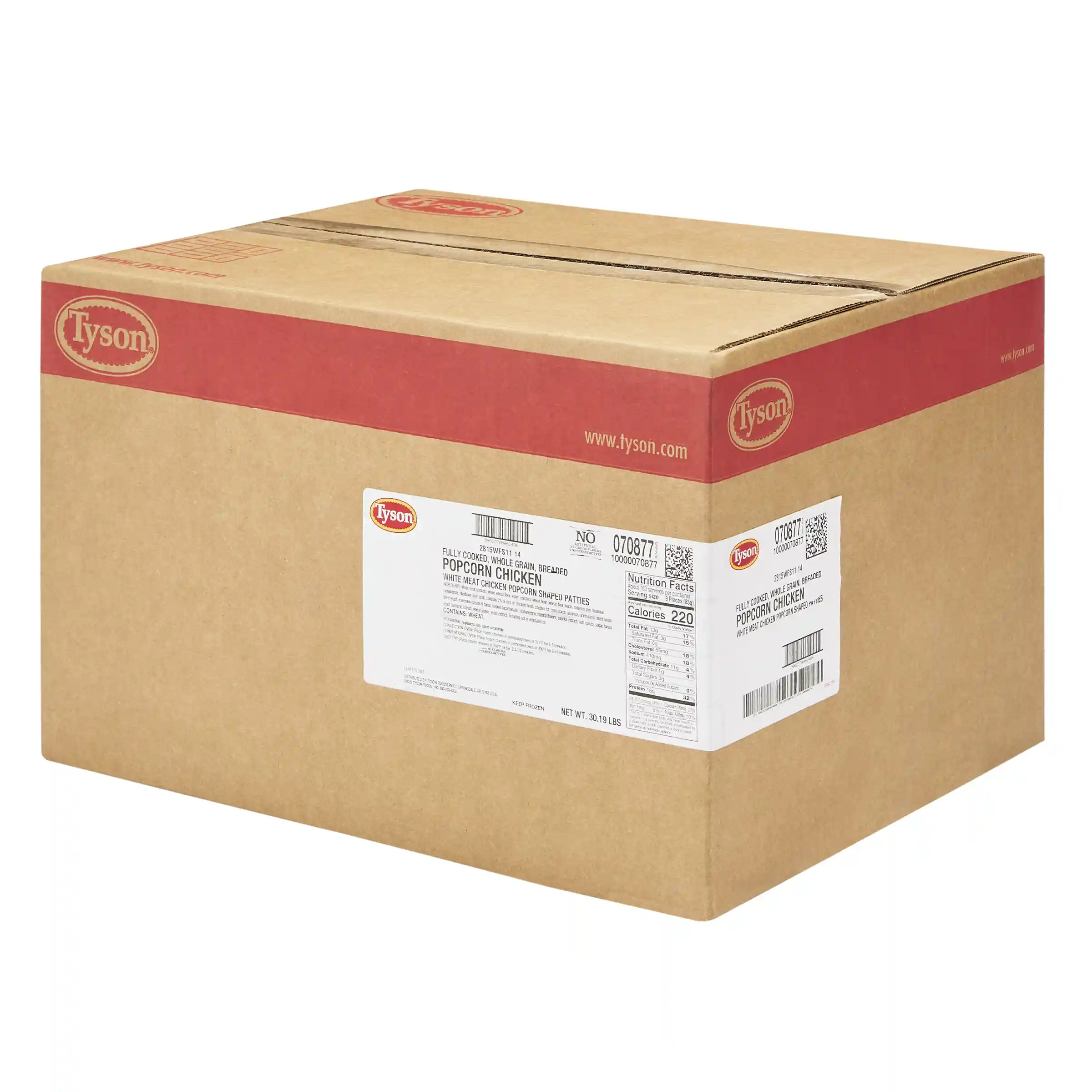 Tyson® Fully Cooked Whole Grain Breaded Formed White Meat Popcorn Chicken, CN_image_5