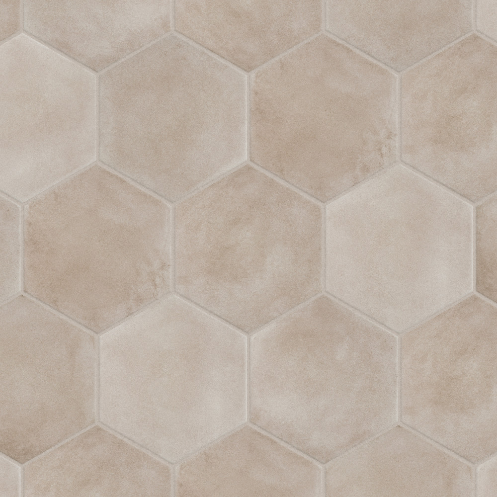 Matter Hex Taupe 7-7/8 in. x 9 in. Porcelain Floor and Wall Tile