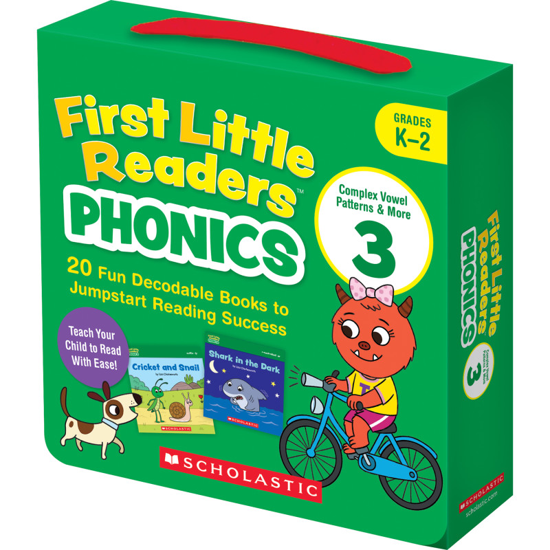 First Little Readers: Set 3 Phonics, Grades K-2, 20 Book Set, Carry Case & Family Guide Included