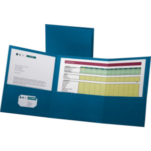 Paper Tri Fold Pocket Folder, Blue, Pack of 20