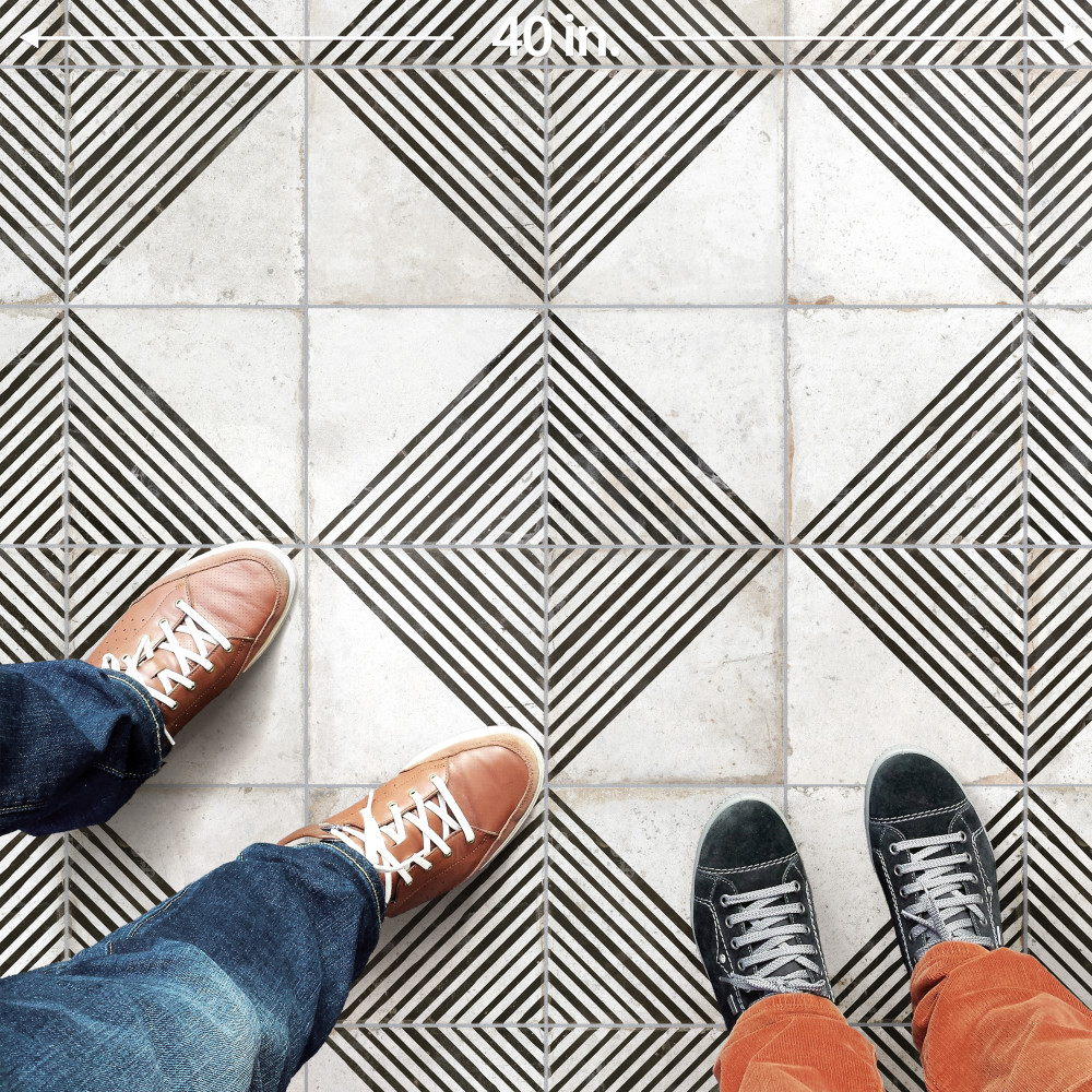 Kings Rombos Nero 17-5/8 in. x 17-5/8 in. Ceramic Floor and Wall Tile