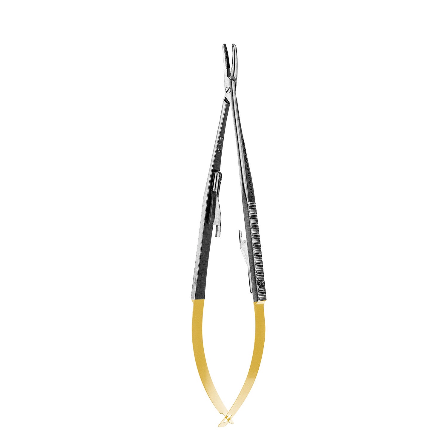 Needle Holder Castroviejo TC Curved, Serrated