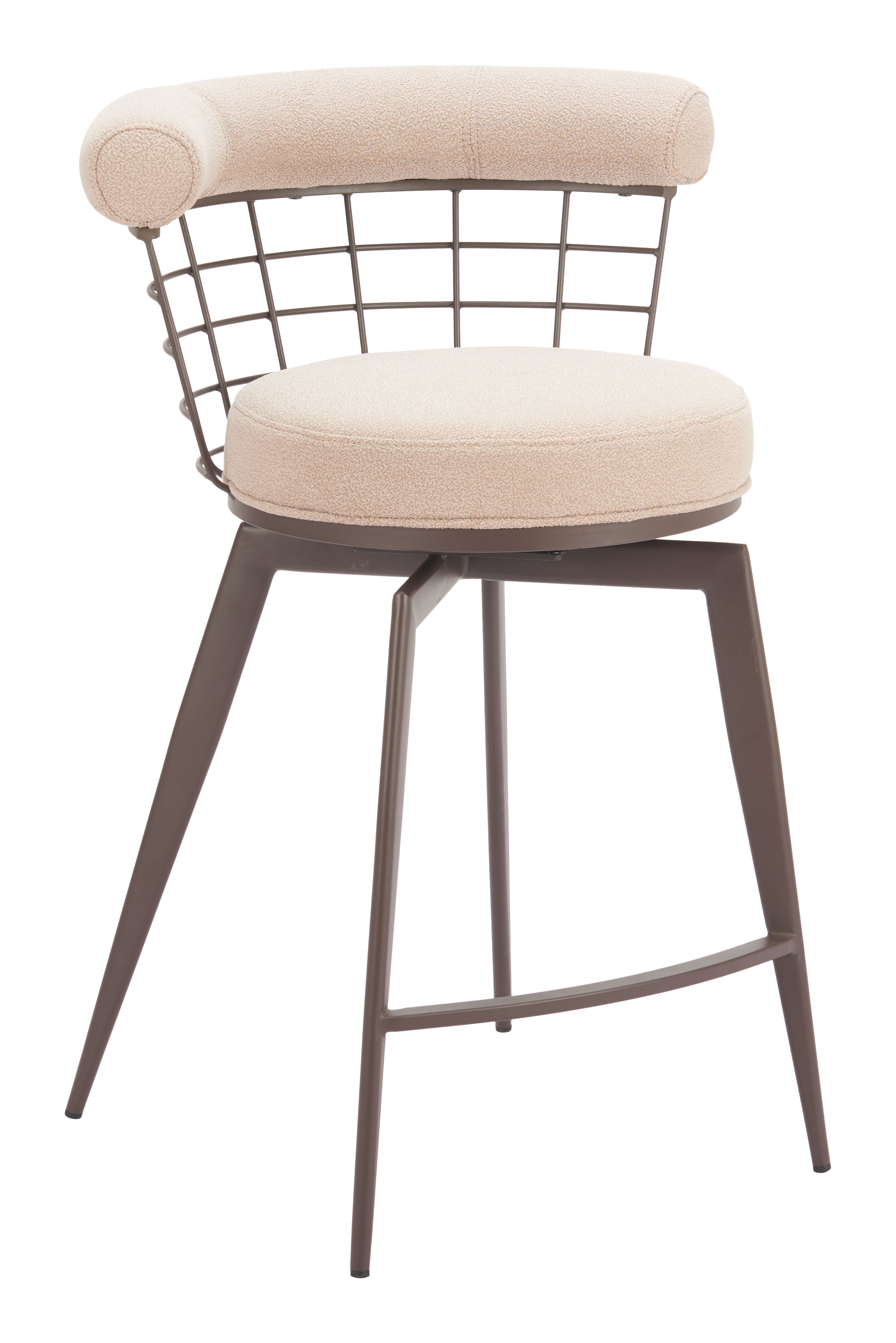 Saku Swivel Counter Stool Beige & Brown product image
