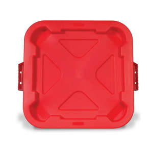 Rubbermaid Commercial, BRUTE®, Square, Resin, 28 gal, Red, Receptacle Lid