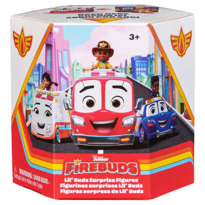Disney Junior Firebuds, Jouets à collectionner Petits sauveteurs de 5 cm avec emballage transformable et autocollants, jouets pour filles et garçons à partir de 3 ans