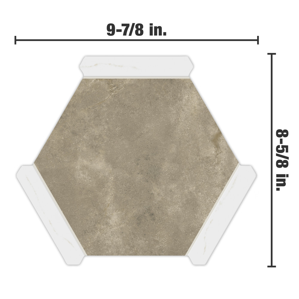 Marcotto Panal Terra with Calacatta Gold Picket 8-5/8 in. x 9-7/8 in. Porcelain Floor and Wall Tile