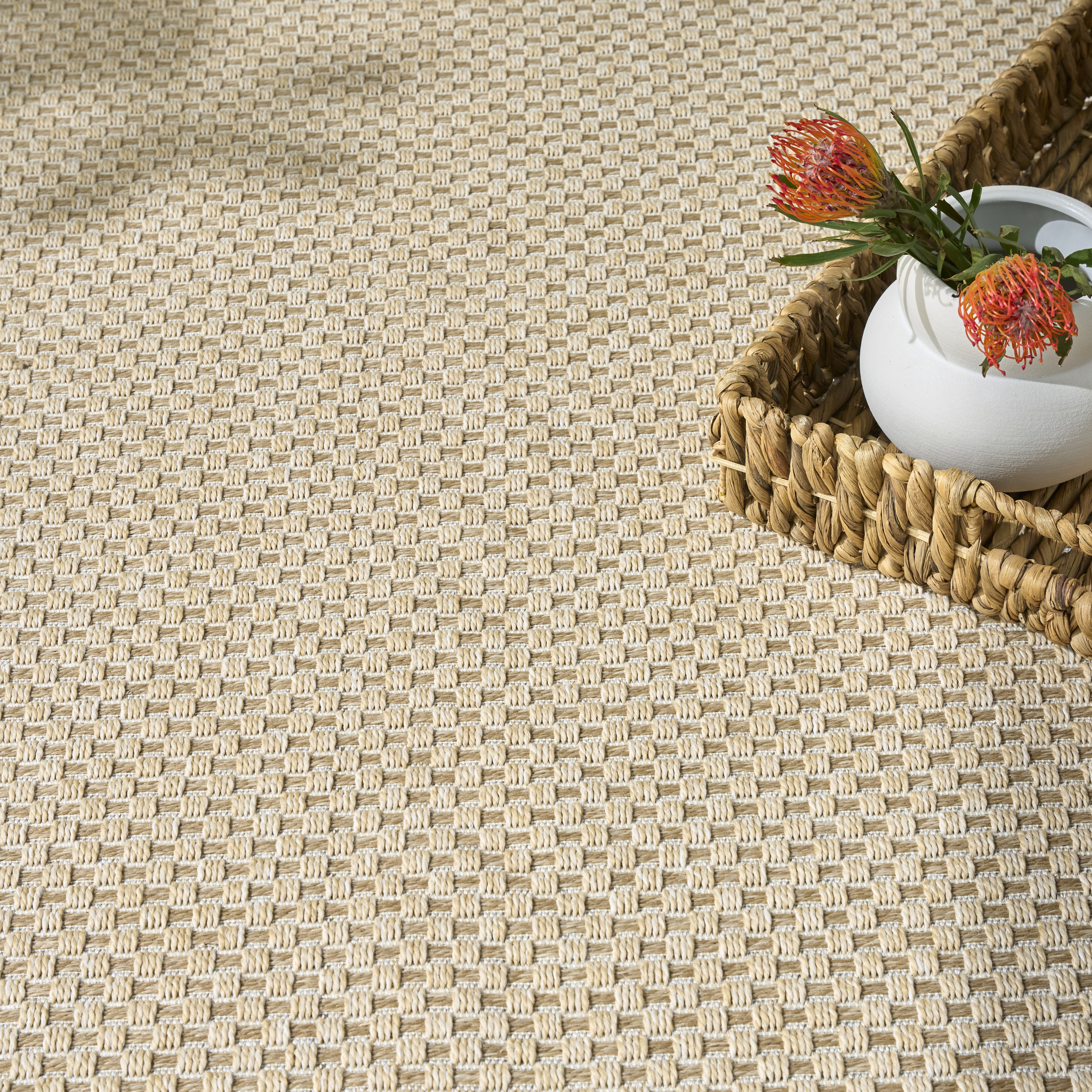 Nourison Tulum 9' x 12' Cream Outdoor Rug