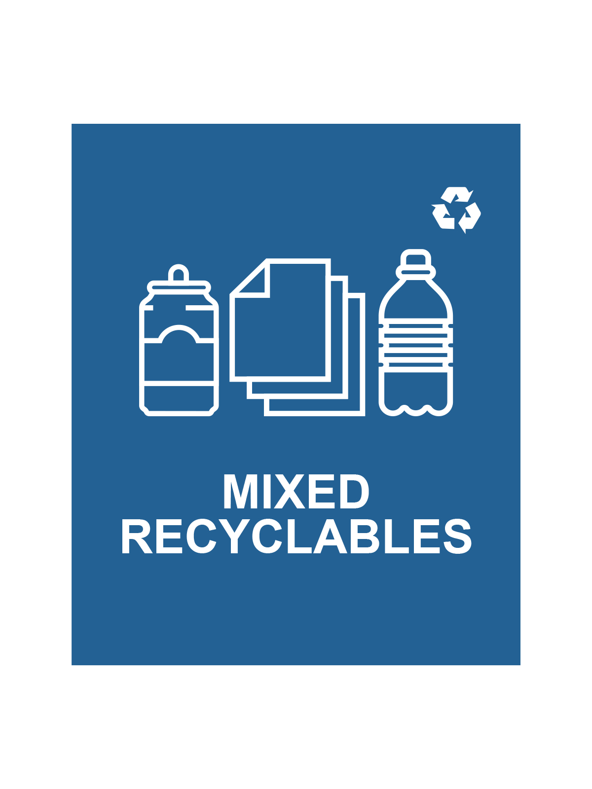 SPECTRUM – Cube Slim Sign – Mixed Recyclables – Blue-White