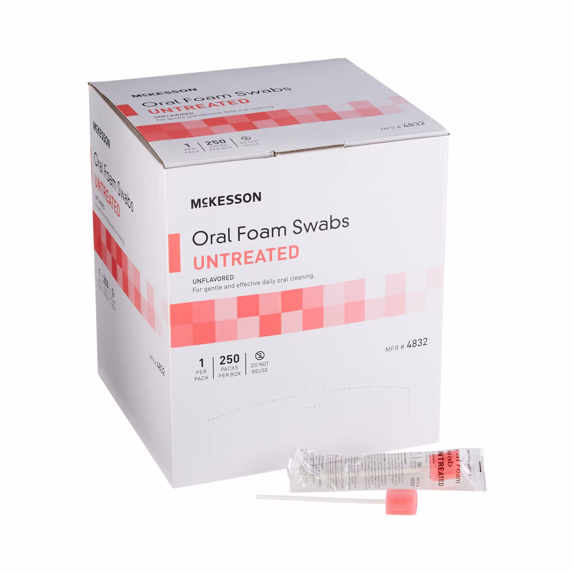 McKesson Oral Swabstick, Foam Tip, Untreated