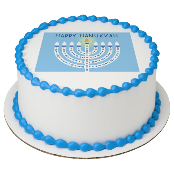 Happy Hanukkah Menorah PhotoCake® Edible Image®