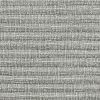 Grey woven-texture wallpaper with dense crosshatch pattern and faint horizontal seams covering a flat wall surface; evenly lit close-up showing a neutral interior decorative surface.