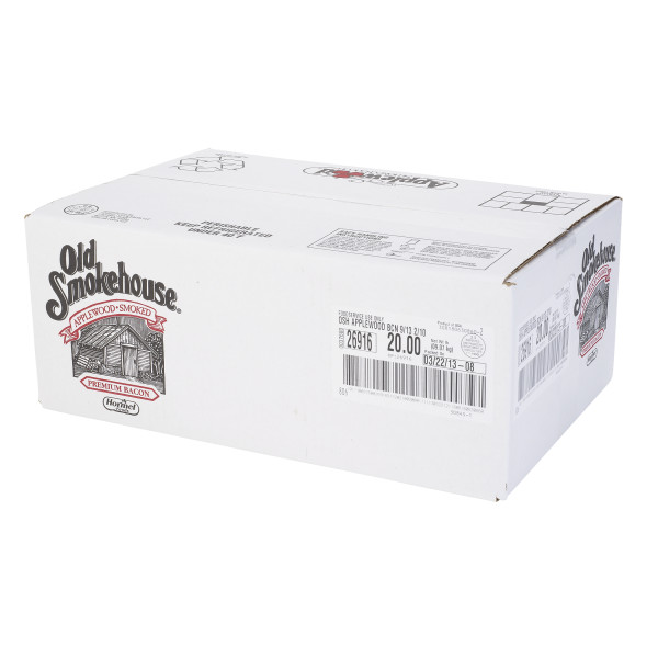 OLD SMOKEHOUSE(r) Bacon, Applewood, 9/13 slice, 2/10 lb . C1RA - Front Right Closed Case (Hi Res)