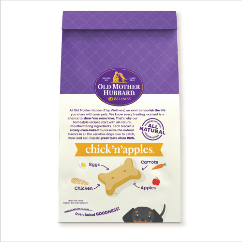 Old Mother Hubbard Classic Chick’N’Apples back packaging