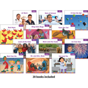 Decodable Readers Grade K Consonants and Short Vowels (u, e), 20 Books