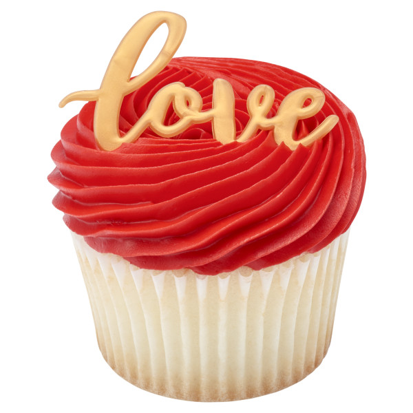 Gold Love Cupcake Layon