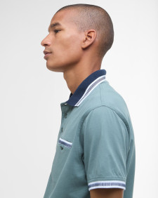 Thurne Tipped Tailored Polo Shirt Vintage Teal
