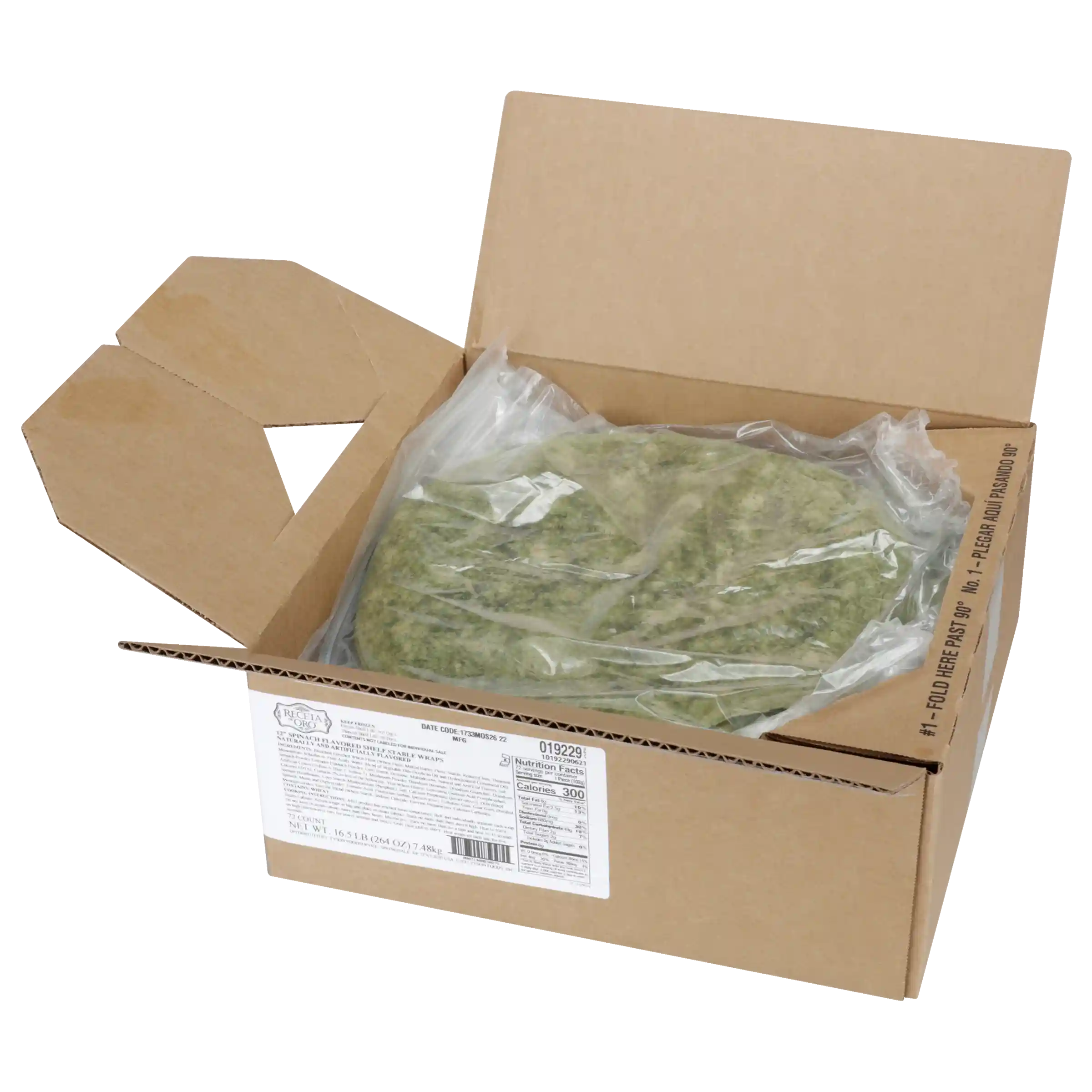 Mexican Original® 12-inch Spinach-Flavored Shelf Stable Pressed Wraps_image_4