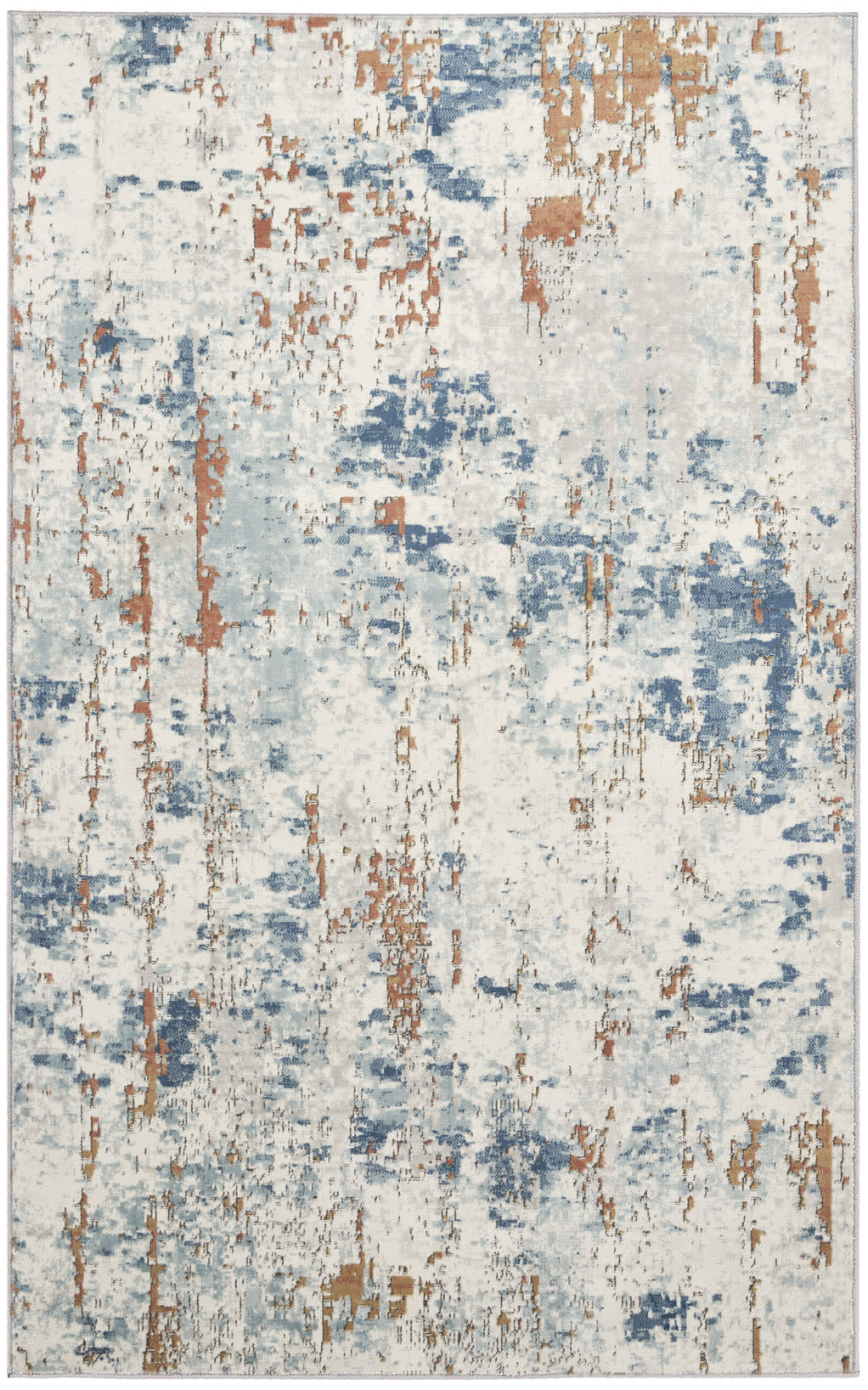 Nourison Quarry 3'9" x 5'9" Beige Blue Rust Modern Indoor Rug