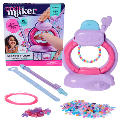 Cool Maker Stack'd Heishi Studio Bracelet Making Kit with Easy Beading Pen & over 1200 Beads, Makes 15 Bracelets, Arts and Crafts Toys for Girls Ages 7 and Up