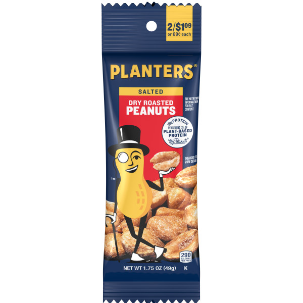 PLANTERS(r) Dry Roasted Peanuts 6/1.75oz . C1CB - Front Center Inner Pack (Hi Res)