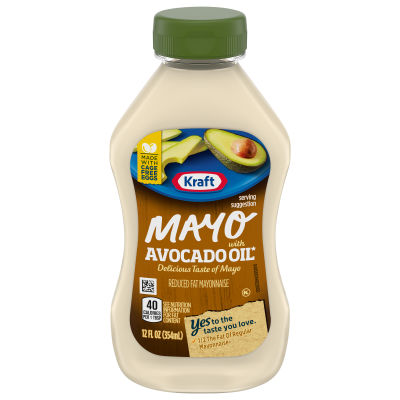Kraft Mayo with Avocado Oil Reduced Fat Mayonnaise, 12 fl oz Bottle