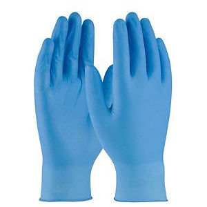 Glove, Blue, Nitrile, Disposable Nitrile Glove, Large, Rolled Beaded Cuff