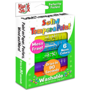 Solid Tempera Paint Stick, Neon Colors, 6 Count