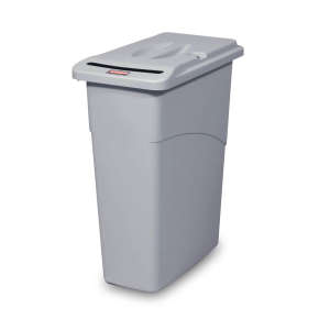 Rubbermaid Commercial, Slim Jim®, Confidential Document, 23gal, Resin, Gray, Rectangle, Receptacle