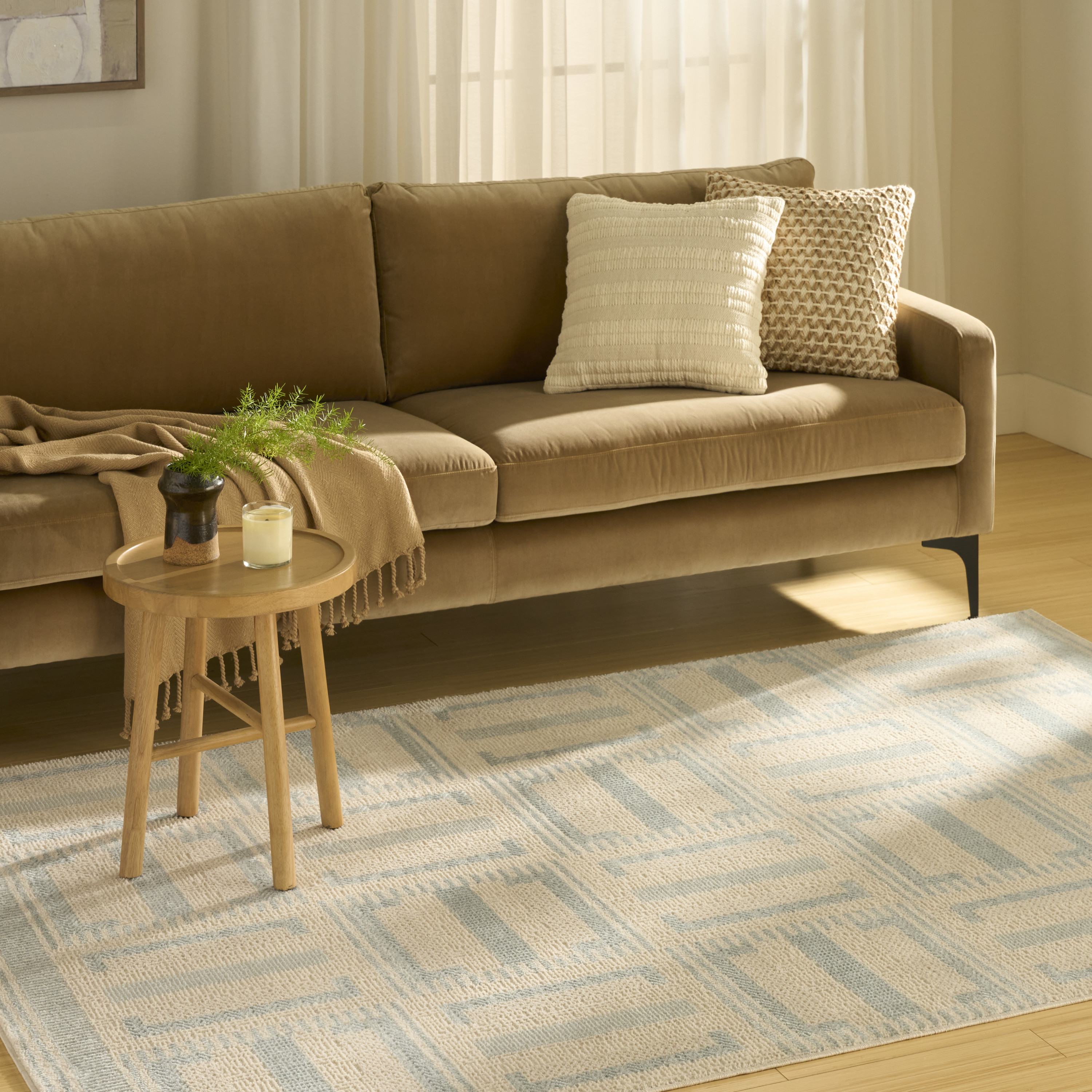 Nourison Nordic 4' x 6' Ivory Blue Modern Indoor Rug