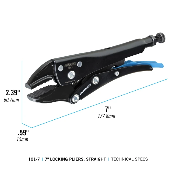 101-7 7-inch Straight Jaw Locking Pliers