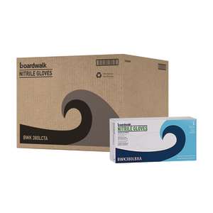 Boardwalk, General Purpose Gloves, Nitrile, 4.0 mil, Powder Free, L, Blue