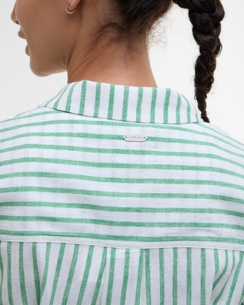 Abby Striped Midi Dress Kelly Green/White Stripe