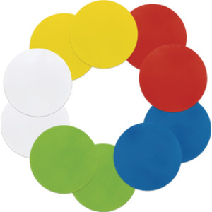 Self-Stick Dry Erase Circles, 5 Assorted Colors, 10" Dia., 10 Count